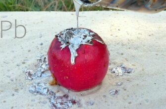 Расплавленный свинец против яблока и апельсина