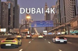 На машине в Дубае по центру города 4K 1