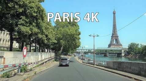 Поездка в центр Парижа на автомобиле 4K 23